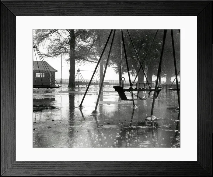 Framed Print : A deserted children's playground on a wet day Framed Print : A deserted children's playground on a wet day