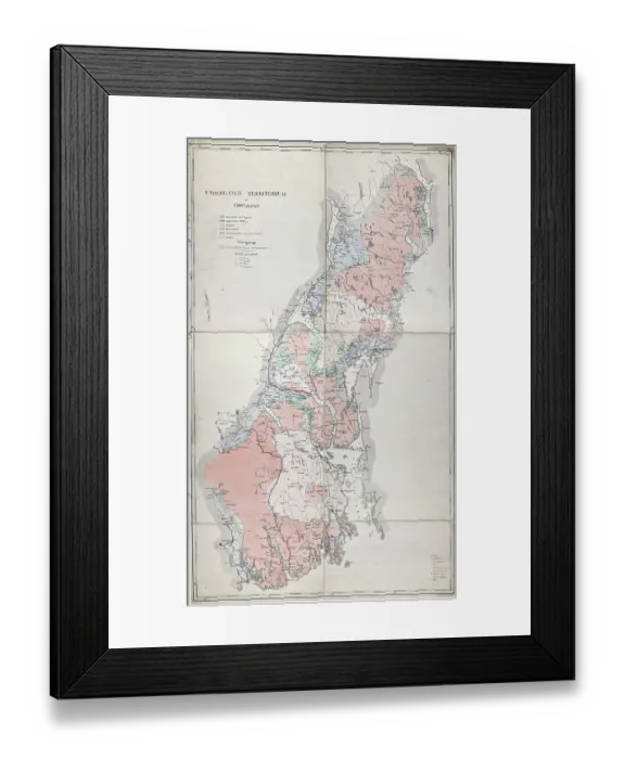 Framed Print : Uebergangs-Territorium von Christiania (Keilhau 1850) Framed Print : Uebergangs-Territorium von Christiania (Keilhau 1850)
