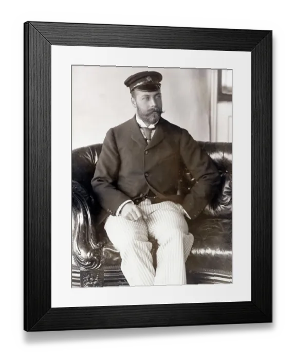Framed Print : Prince George - Duke of York (1865 - 1936), later King George V. Wearing informal attire. Date: circa early 1890s