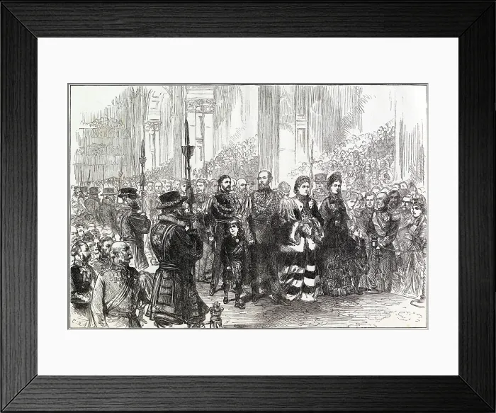 Framed Print : Procession in the Nave of St. Paul's Cathedral. Albert Edward, Prince of Wales was absent due to recovery from typhoid. Date: 27th February 1872 Framed Print : Procession in the Nave of St. Paul's Cathedral. Albert Edward, Prince of Wales was absent due to recovery from typhoid. Date: 27th February 1872