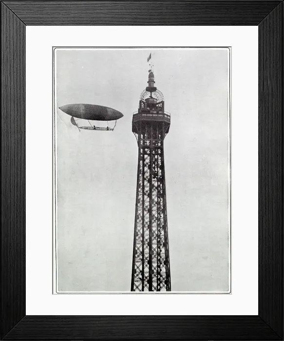 Framed Print : Santos-Dumont successfully flied round the Tour Eiffel, Paris, in which he had previously failed Framed Print : Santos-Dumont successfully flied round the Tour Eiffel, Paris, in which he had previously failed