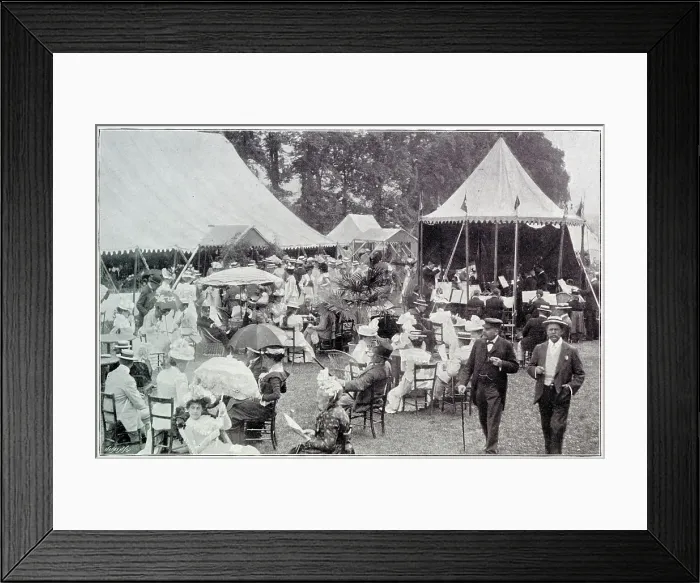 Framed Print : Socialising in the clubland lawn. Date: 1901 Framed Print : Socialising in the clubland lawn. Date: 1901