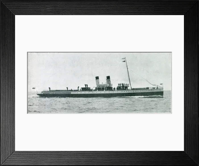 Framed Print : Running at 20 knots the new turbine steamer for tourist in west coast of Scotland. Date: 1901 Framed Print : Running at 20 knots the new turbine steamer for tourist in west coast of Scotland. Date: 1901