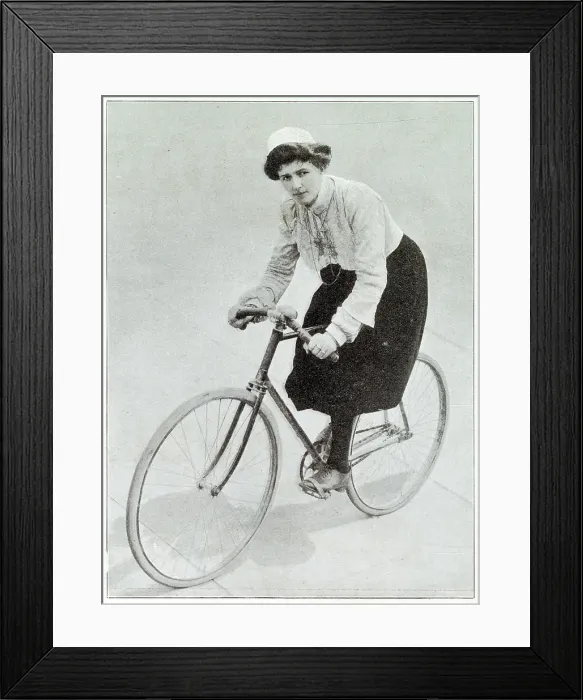 Framed Print : Maggie Foster, female long distance cyclist. Date: 1902 Framed Print : Maggie Foster, female long distance cyclist. Date: 1902