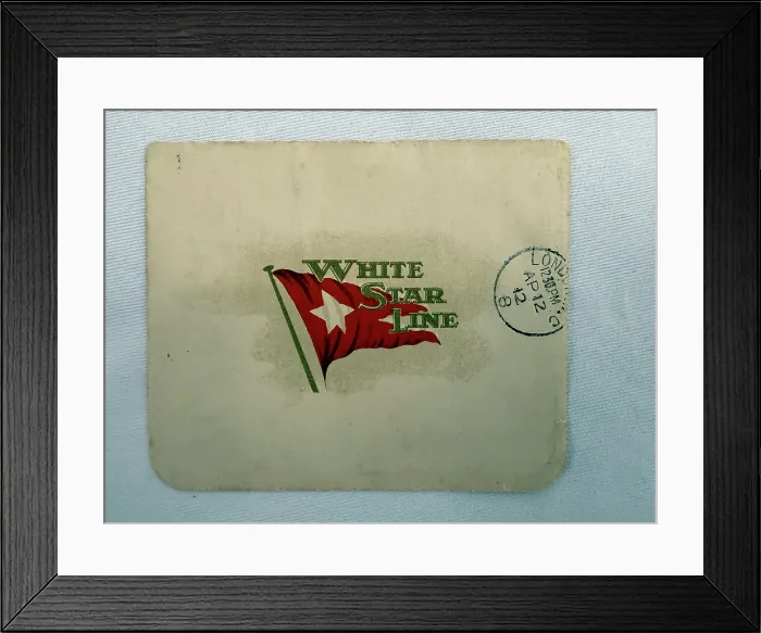 Framed Print : R.M.S. TITANIC - Unique Titanic lettercard from one of the most well known survivors of the disaster Framed Print : R.M.S. TITANIC - Unique Titanic lettercard from one of the most well known survivors of the disaster