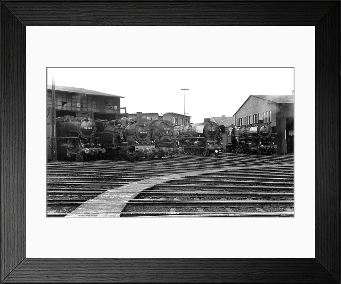 Framed Print : DB locomotives waiting to use the turntable at a depot Framed Print : DB locomotives waiting to use the turntable at a depot