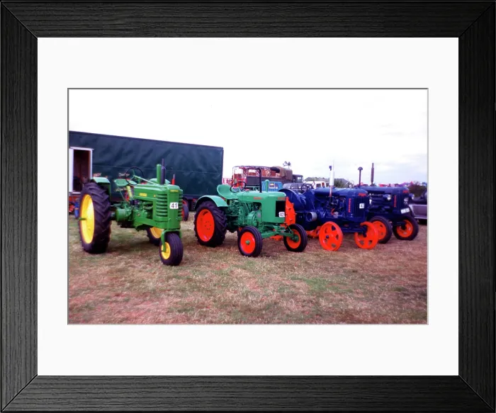 Framed Print : John Deere B, Fendt Dieselross F20, and Fordson tractors Framed Print : John Deere B, Fendt Dieselross F20, and Fordson tractors