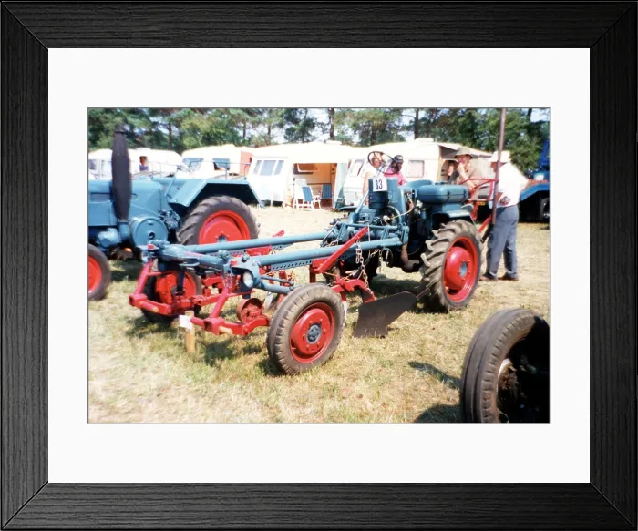 Framed Print : Lanz Alldog A1806 with ploughing attachment Framed Print : Lanz Alldog A1806 with ploughing attachment