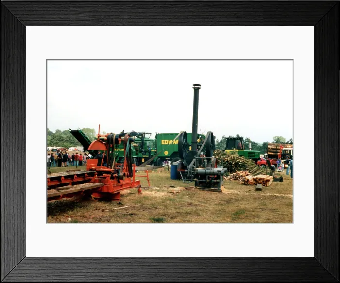 Framed Print : portable engine driving two sawmills Framed Print : portable engine driving two sawmills