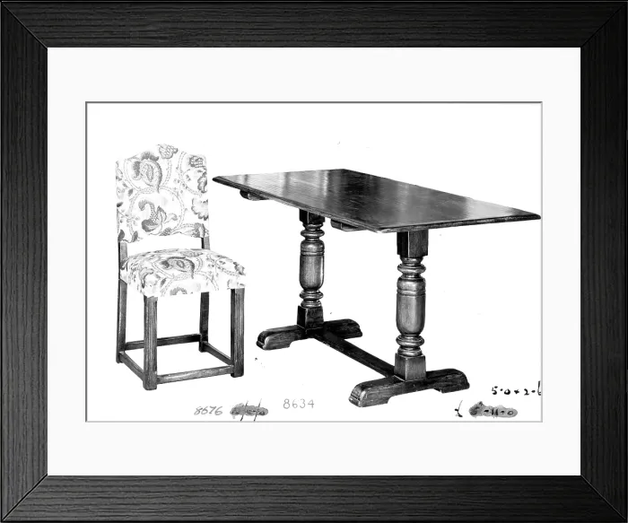 Framed Print : Dining table and chair Framed Print : Dining table and chair