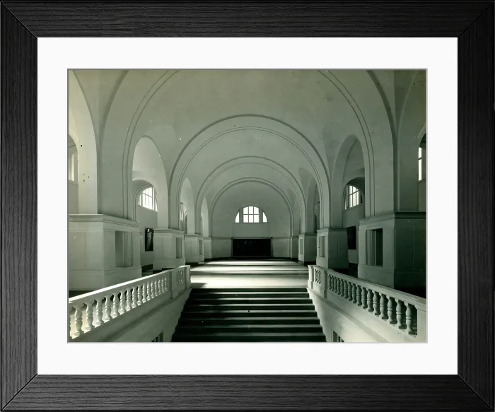 Framed Print : Romanesque arches, staircase and colonnade Framed Print : Romanesque arches, staircase and colonnade