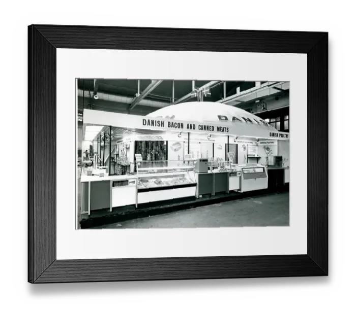 Framed Print : Danish food promotion display Framed Print : Danish food promotion display