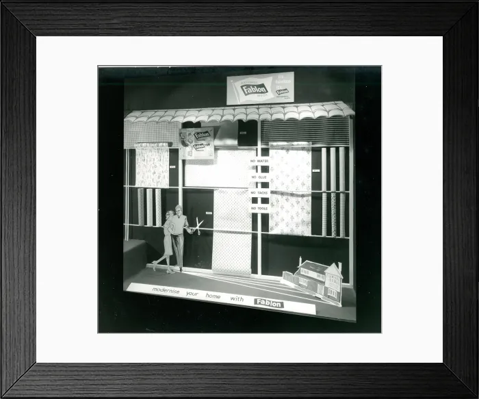 Framed Print : Fablon window display Framed Print : Fablon window display