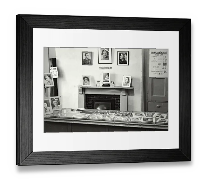 Framed Print : View of shopfront of Coronet Portrait Studio in Haymarket, Sheffield Date: 1948 - 1950 Framed Print : View of shopfront of Coronet Portrait Studio in Haymarket, Sheffield Date: 1948 - 1950