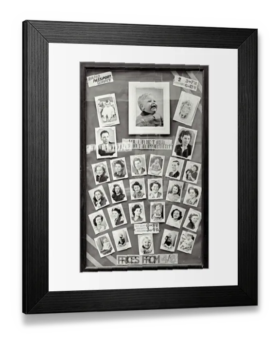 Framed Print : Selection of photos showcasing Coronet Studio work, Haymarket, Sheffield including prices Date: 1948 - 1950 Framed Print : Selection of photos showcasing Coronet Studio work, Haymarket, Sheffield including prices Date: 1948 - 1950