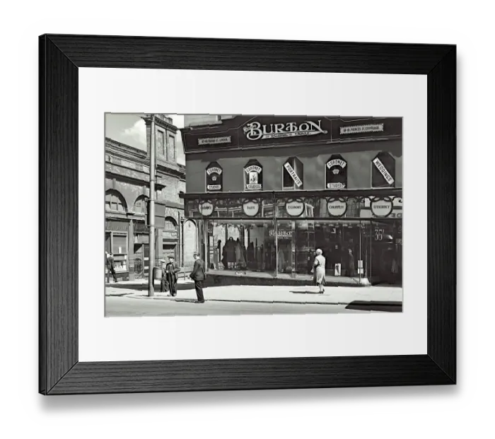 Framed Print : Front view of Coronet Photo studio above Burtons in Haymarket Sheffield Date: 1948 - 1950 Framed Print : Front view of Coronet Photo studio above Burtons in Haymarket Sheffield Date: 1948 - 1950