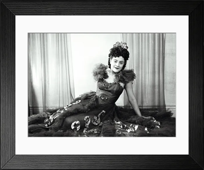 Framed Print : One of multiple shots of a lady taken both inside and outside of Coronet Studio in Sheffield-sitting with dress Date: 1948 - 1950 Framed Print : One of multiple shots of a lady taken both inside and outside of Coronet Studio in Sheffield-sitting with dress Date: 1948 - 1950