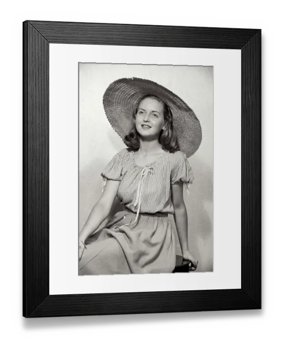 Framed Print : Young girl in hat portrait at Coronet photo studio, Haymarket, Sheffield Date: 1948 - 1950 Framed Print : Young girl in hat portrait at Coronet photo studio, Haymarket, Sheffield Date: 1948 - 1950