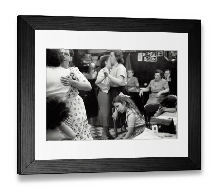 Framed Print : Dancing pairs of ladies to a small band playing in daylight at local bar at Cafe In de Ton de Koninck in Katten Straat Antwerp Framed Print : Dancing pairs of ladies to a small band playing in daylight at local bar at Cafe In de Ton de Koninck in Katten Straat Antwerp