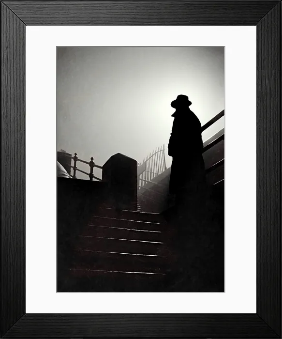 Framed Print : Man silhouette, Yorkshire or London Framed Print : Man silhouette, Yorkshire or London