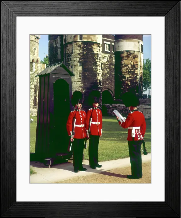 Framed Print : Guardsman at the Tower of London Date: circa 1960s Framed Print : Guardsman at the Tower of London Date: circa 1960s