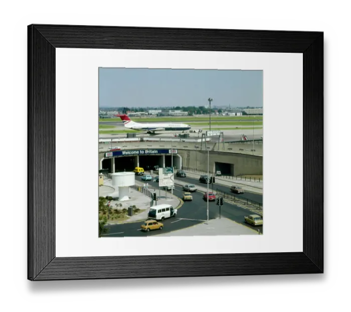 Framed Print : London Heathrow Airport, Welcome to Britain Date: circa 1960s Framed Print : London Heathrow Airport, Welcome to Britain Date: circa 1960s