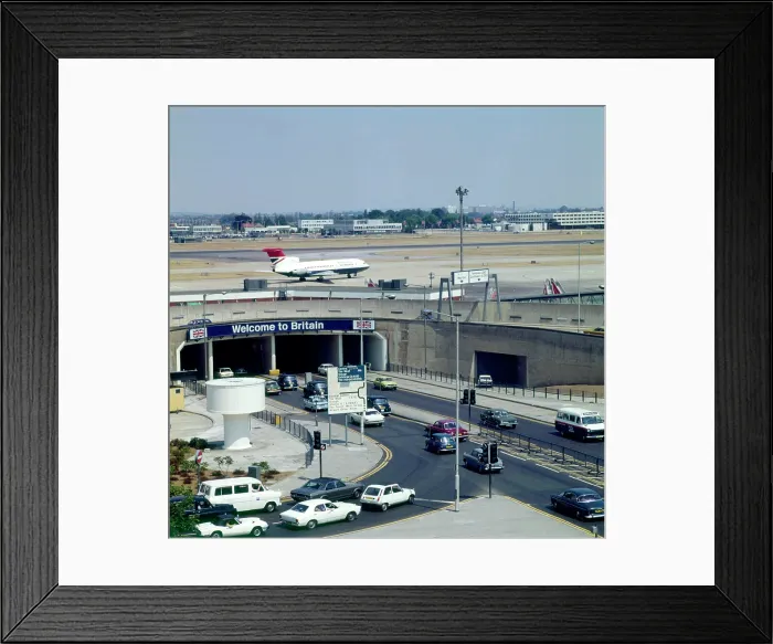 Framed Print : London Heathrow Airport, Welcome to Britain Date: circa 1960s Framed Print : London Heathrow Airport, Welcome to Britain Date: circa 1960s