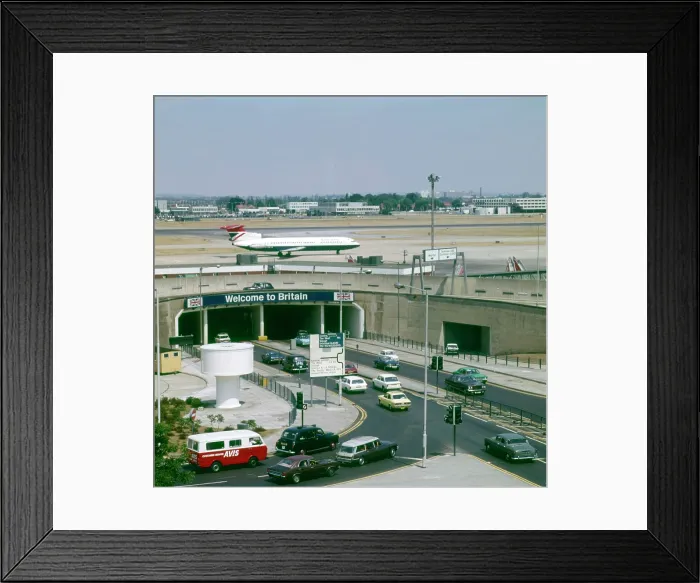 Framed Print : London Heathrow Airport, Welcome to Britain Date: circa 1960s Framed Print : London Heathrow Airport, Welcome to Britain Date: circa 1960s