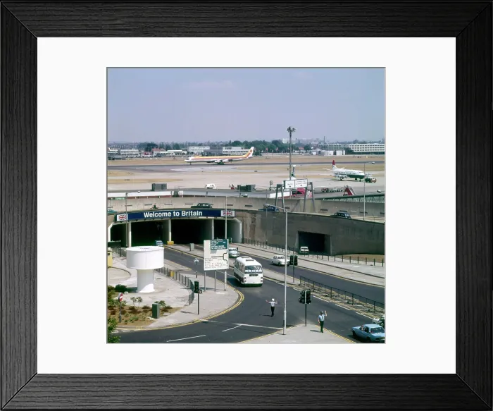 Framed Print : London Heathrow Airport, Welcome to Britain Date: circa 1960s Framed Print : London Heathrow Airport, Welcome to Britain Date: circa 1960s