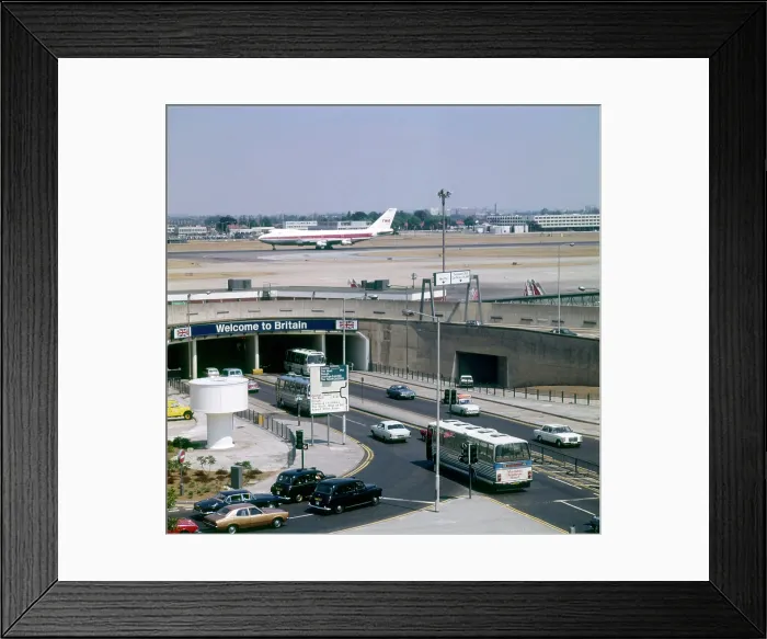 Framed Print : London Heathrow Airport, Welcome to Britain Date: circa 1960s Framed Print : London Heathrow Airport, Welcome to Britain Date: circa 1960s
