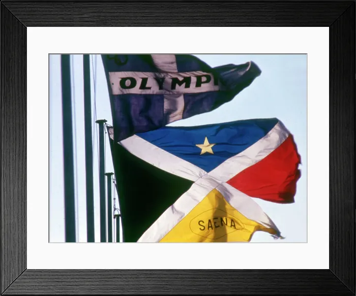 Framed Print : Flags at London Heathrow Airport for (bottom) The Societe anonyme belge d'Exploitation de la Navigation aerienne, better known by the acronym Sabena or SABENA Framed Print : Flags at London Heathrow Airport for (bottom) The Societe anonyme belge d'Exploitation de la Navigation aerienne, better known by the acronym Sabena or SABENA