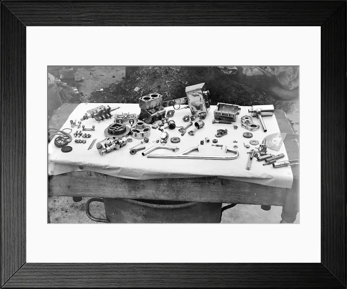 Framed Print : dis-assembled motorcycle engine Framed Print : dis-assembled motorcycle engine