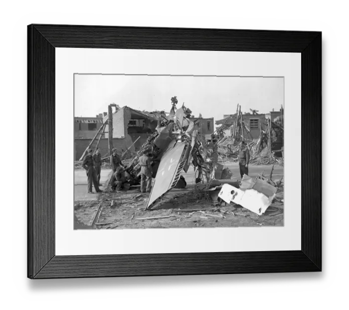 Framed Print : Wrecked Messerschmitt Bf 109G at B-40 Beauvais-Nivillers Framed Print : Wrecked Messerschmitt Bf 109G at B-40 Beauvais-Nivillers