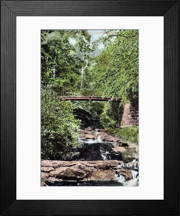 Framed Print : Footbridge over Hayburn Beck above Hayburn Wyke, North Yorkshire. Date: circa 1910s Framed Print : Footbridge over Hayburn Beck above Hayburn Wyke, North Yorkshire. Date: circa 1910s