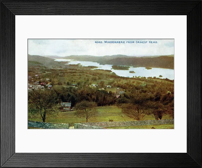 Framed Print : Lake Windermere from Orrest Head, Lake District, Cumbria. Date: circa 1910s Framed Print : Lake Windermere from Orrest Head, Lake District, Cumbria. Date: circa 1910s