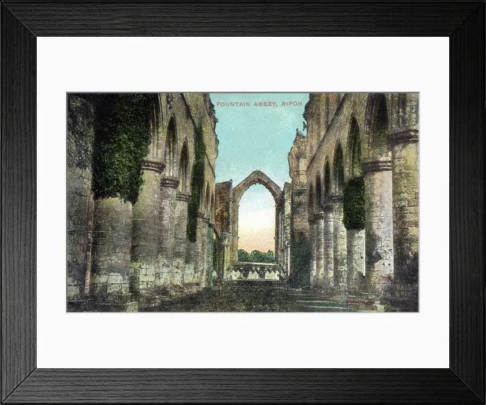 Framed Print : Fountains Abbey, Ripon, North Yorkshire. Date: circa 1908 Framed Print : Fountains Abbey, Ripon, North Yorkshire. Date: circa 1908