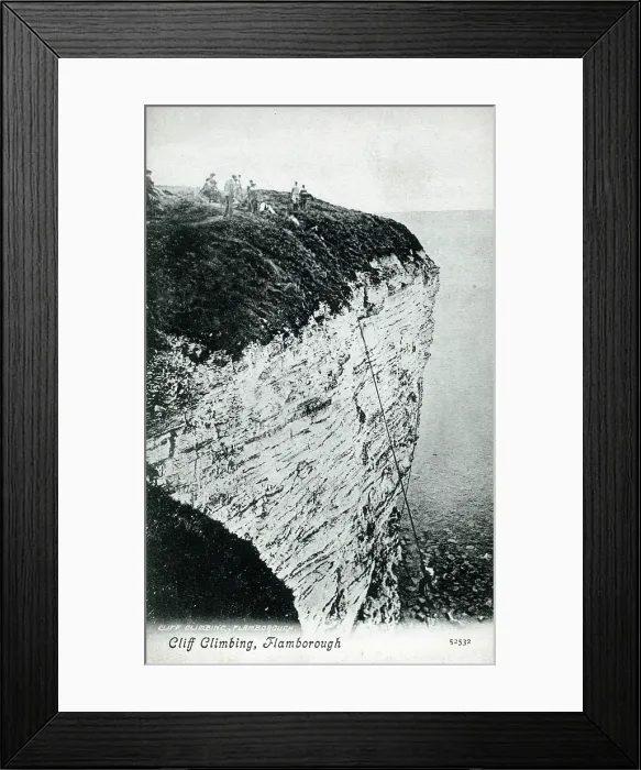 Framed Print : Climbing the Cliffs - Flamborough, East Riding of Yorkshire. Date: circa 1909 Framed Print : Climbing the Cliffs - Flamborough, East Riding of Yorkshire. Date: circa 1909