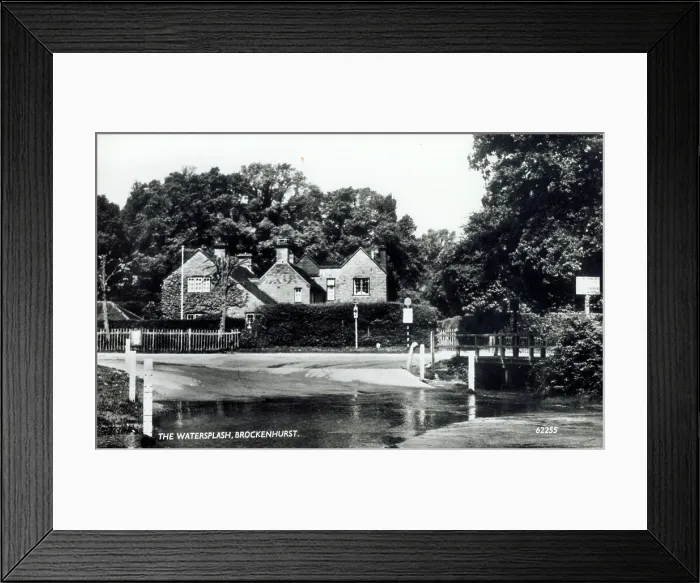 Framed Print : The Watersplash at Brockenhurst in the New Forest district of Hampshire, England. Date: circa 1930s Framed Print : The Watersplash at Brockenhurst in the New Forest district of Hampshire, England. Date: circa 1930s