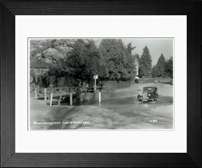 Framed Print : The Watersplash at Brockenhurst, New Forest, Hampshire, England. Date: circa 1930s Framed Print : The Watersplash at Brockenhurst, New Forest, Hampshire, England. Date: circa 1930s