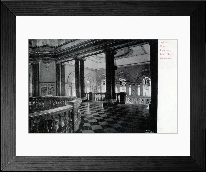 Framed Print : First Floor Landing, City Hall, Belfast. Date: circa 1910s Framed Print : First Floor Landing, City Hall, Belfast. Date: circa 1910s