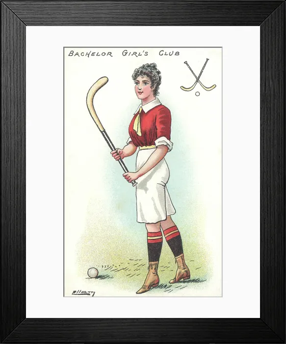 Framed Print : Edwardian Ladies Hockey