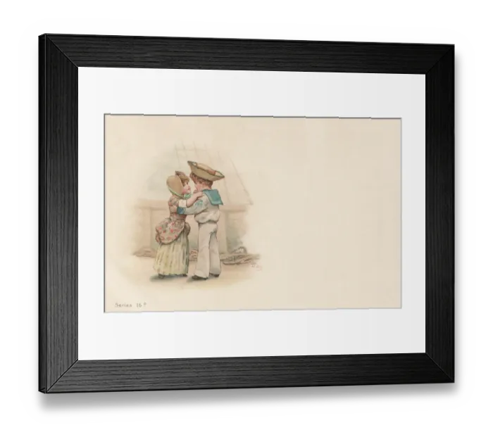 Framed Print : Young Girl and Sailor Framed Print : Young Girl and Sailor