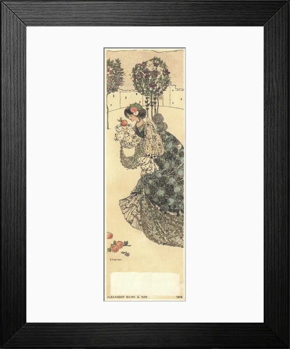 Framed Print : Beautiful lady in long silk dress holding a ripe apple Framed Print : Beautiful lady in long silk dress holding a ripe apple