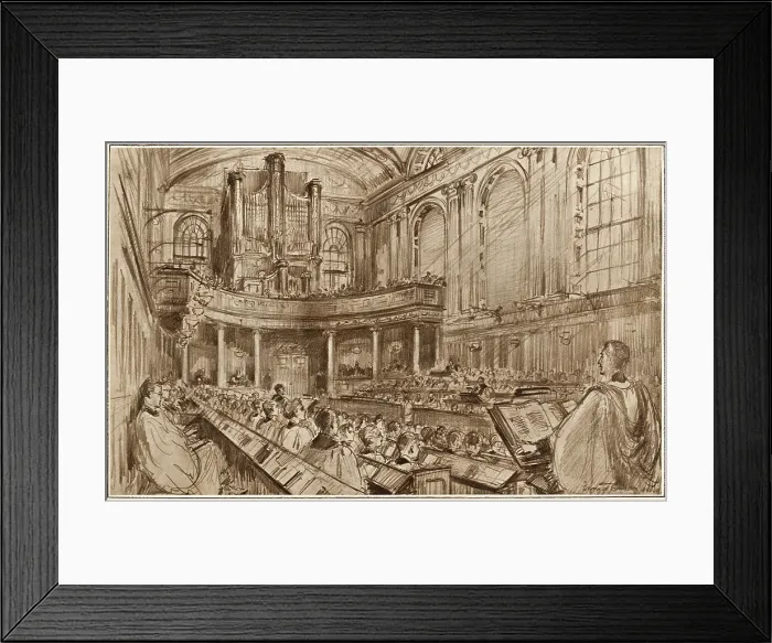 Framed Print : Divine service in the college chapel at Trinity College, Dublin Framed Print : Divine service in the college chapel at Trinity College, Dublin