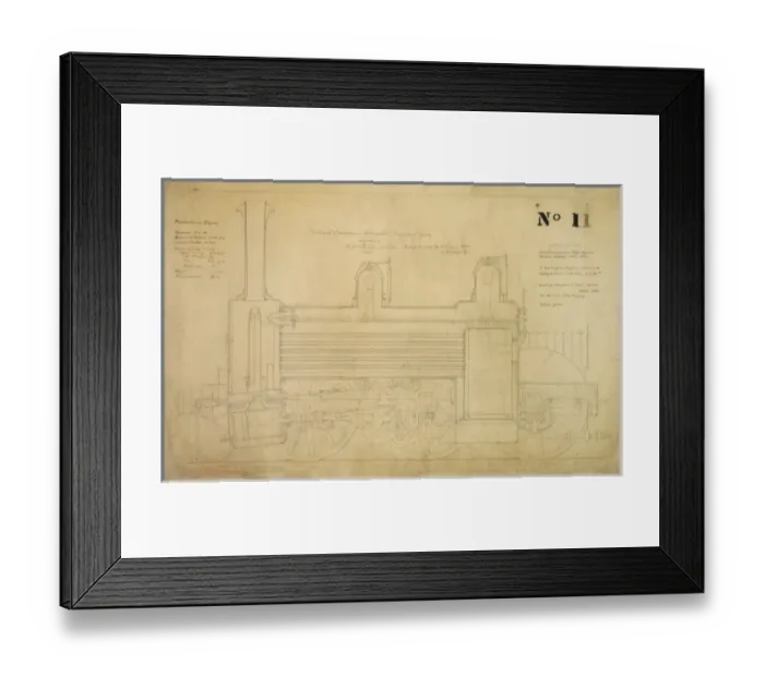 Framed Print : Locomotive luggage engine, longitudinal section Framed Print : Locomotive luggage engine, longitudinal section