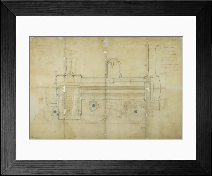 Framed Print : Passenger engine, longitudinal section Framed Print : Passenger engine, longitudinal section