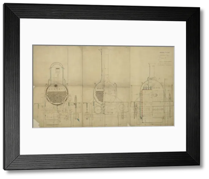 Framed Print : Passenger engine, cross sections Framed Print : Passenger engine, cross sections