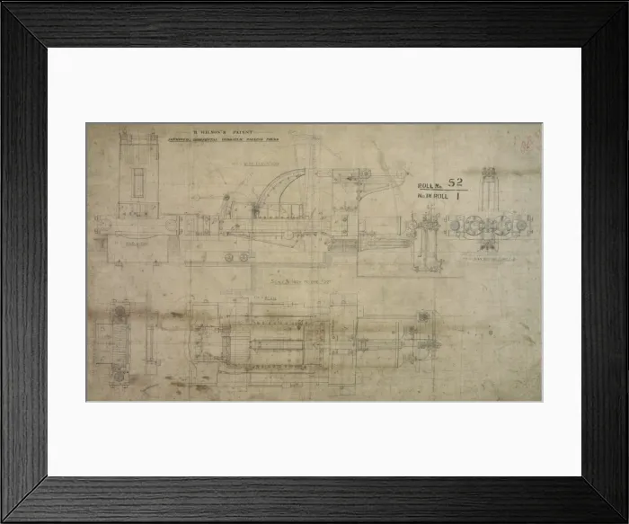 Framed Print : R Wilsons patent improved, horizontal packing press Framed Print : R Wilsons patent improved, horizontal packing press