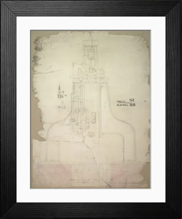 Framed Print : J Nasmyths patent steam hammer Framed Print : J Nasmyths patent steam hammer