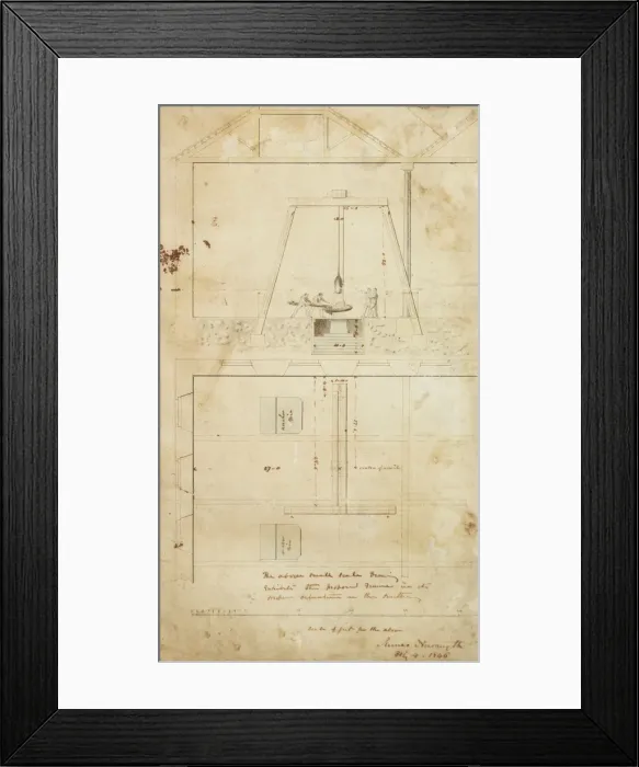 Framed Print : Steam hercules, plan and side elevation Framed Print : Steam hercules, plan and side elevation